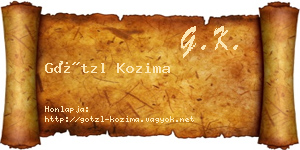 Götzl Kozima névjegykártya